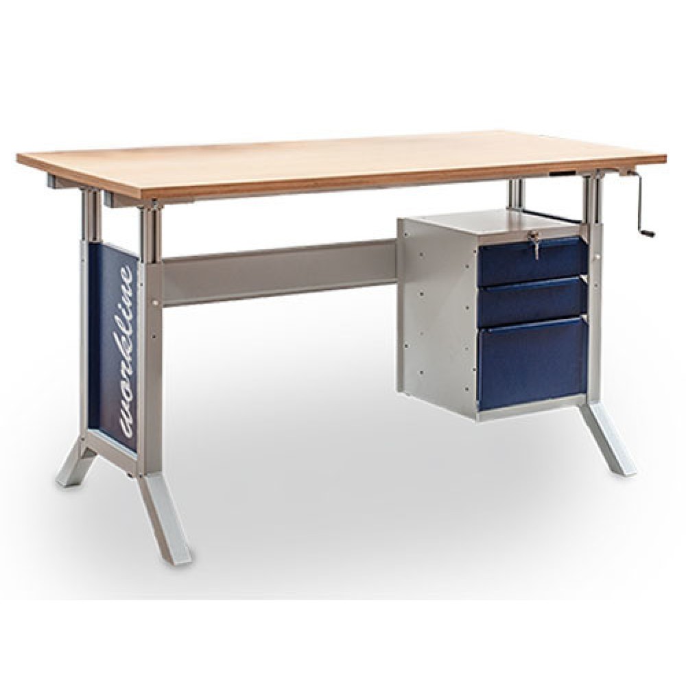Immagine del prodotto n. 2: Bedrunka+Hirth Vano inferiore con 3 cassetti per tavolo del sistema postazione di lavoro, AxLxP 500 x 370 x 400 mm, Blu genziana