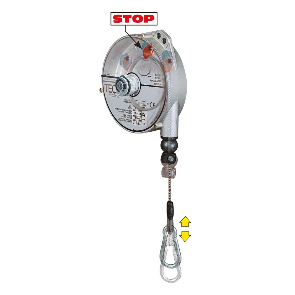 Immagine del prodotto: Bilanciatore, con bloccaggio, alloggiamento in alluminio, estrazione cavo 2,5 m, portata 2-4 kg