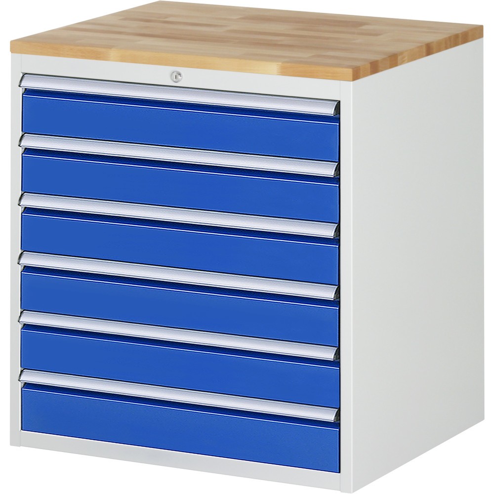 Immagine del prodotto n. 1: Cassettiera RAU Serie 7000, AxLxP 825 x 770 x 650 mm, 6 cassetti 6 x 120 mm, piano di lavoro in faggio
