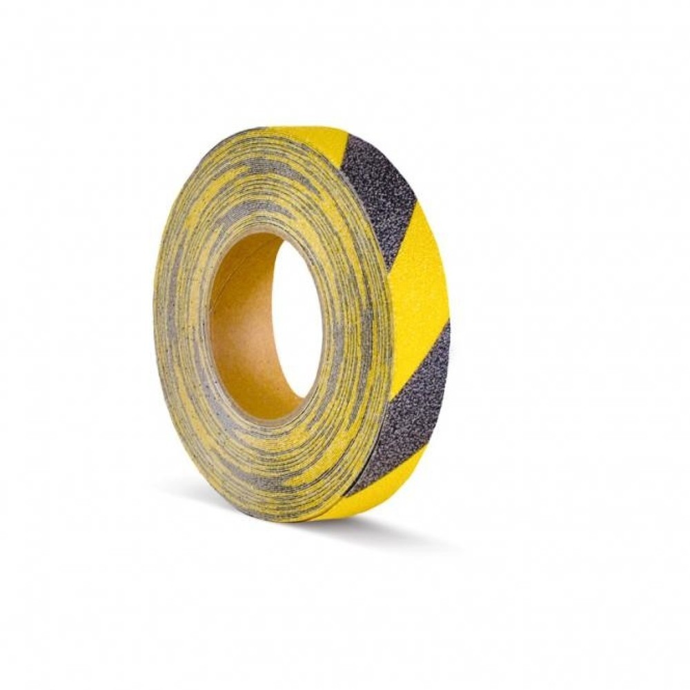 Immagine del prodotto: Rivestimento antiscivolo m2™, marcatura di avvertimento, rotolo, larghezza 25 mm, giallo-nero