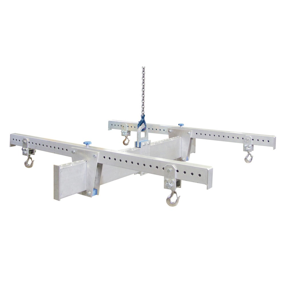 Immagine del prodotto: SCHILLING traversa di carico in alluminio con struttura ad H, con 4 ganci di sicurezza, traversa principale 2 m, traversa obliqua 2 m, portata 1.000 kg