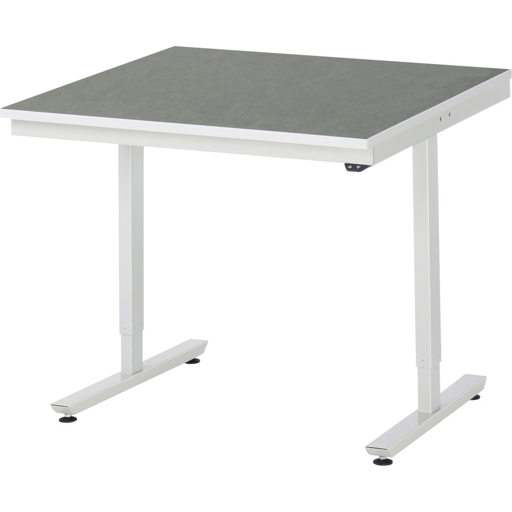 Immagine del prodotto n. 1: Tavolo da lavoro RAU regolabile in altezza elettricamente Serie adlatus 300, AxLxP 720-1.120 x 1.000 x 1.000 mm, piano di lavoro con rivestimento universale/in linoleum